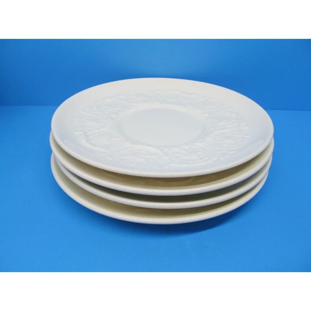 Wedgwood Etruria And Barlaston Patrician Set Of 4 Embossed Saucers Only GC